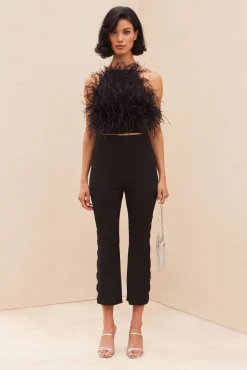 Clearance JOEY FEATHER TOP - BLACK Tops