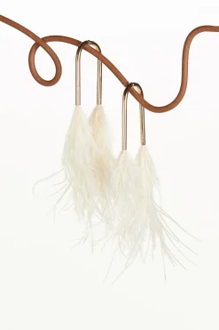 Online META FEATHER EARRING - OFF WHITE Earrings|Jewelry
